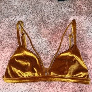 Gold Velvet Triangle Bralette 👑